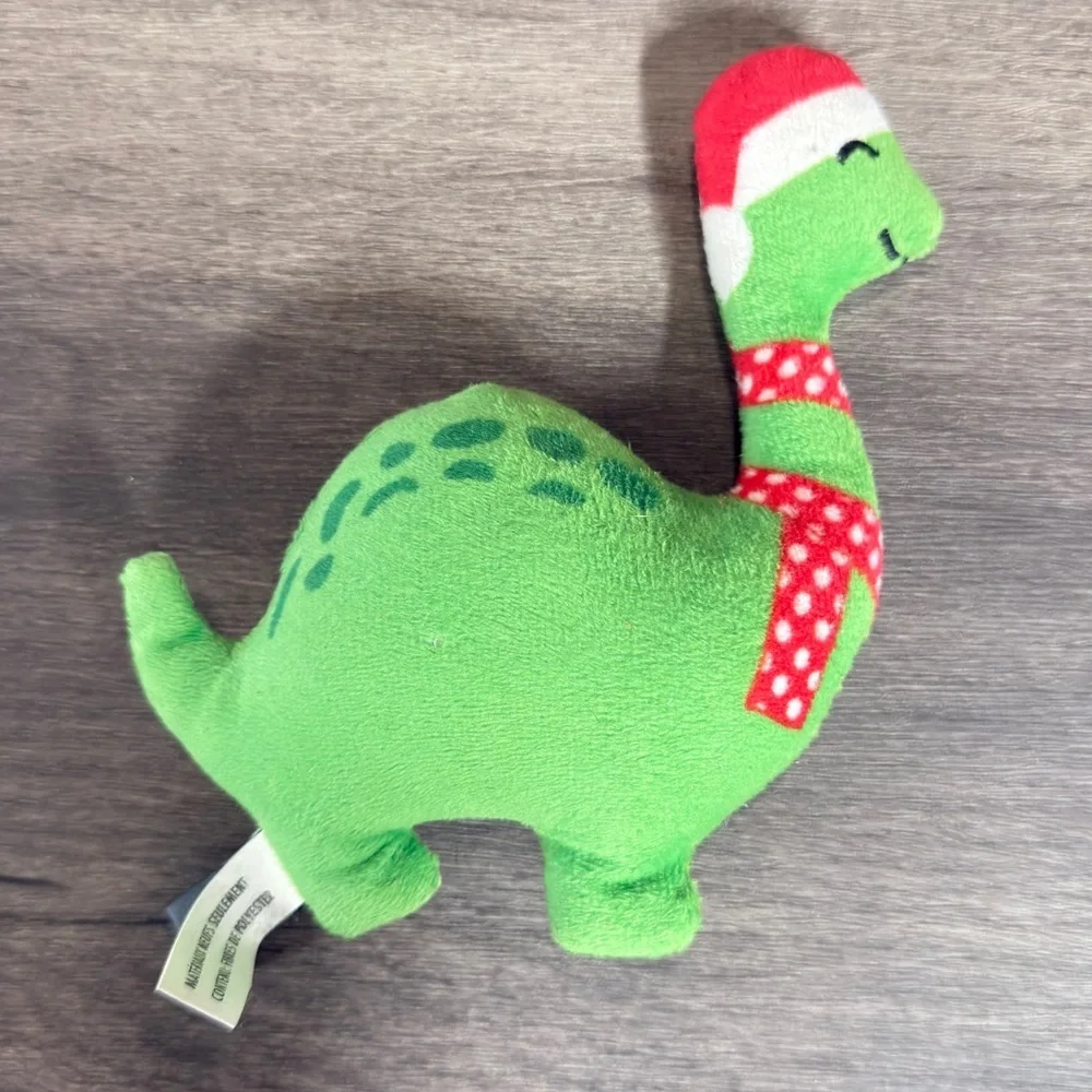 Green Dinosaur Crinkle Cat Toy